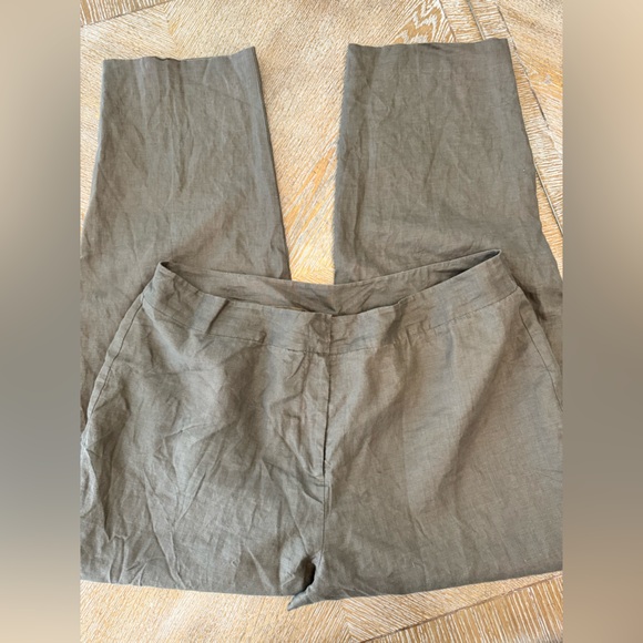 Merona Brown Linen Straight Leg Lined Pants Sz 20W Waist38” Inseam 31” High Rise - Picture 4 of 7